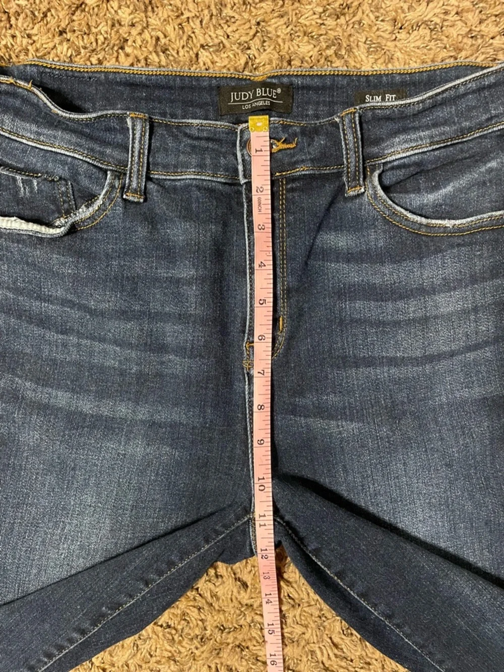 Judy Blue 15/32 Slim Fit High Rise Destroy Shark Bite Hem Stretch Denim Jeans - Picture 13 of 14